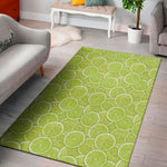 Green Lime Slices Pattern Print Area Rug