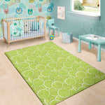 Green Lime Slices Pattern Print Area Rug