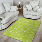 Green Lime Slices Pattern Print Area Rug