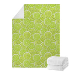 Green Lime Slices Pattern Print Blanket