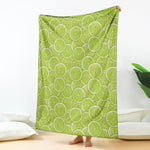 Green Lime Slices Pattern Print Blanket