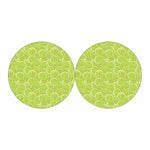 Green Lime Slices Pattern Print Car Coasters