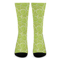 Green Lime Slices Pattern Print Crew Socks