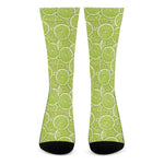 Green Lime Slices Pattern Print Crew Socks