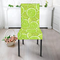Green Lime Slices Pattern Print Dining Chair Slipcover