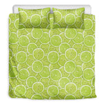 Green Lime Slices Pattern Print Duvet Cover Bedding Set