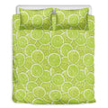 Green Lime Slices Pattern Print Duvet Cover Bedding Set