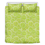 Green Lime Slices Pattern Print Duvet Cover Bedding Set