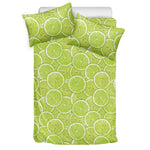 Green Lime Slices Pattern Print Duvet Cover Bedding Set