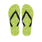 Green Lime Slices Pattern Print Flip Flops