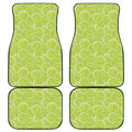 Green Lime Slices Pattern Print Front and Back Car Floor Mats