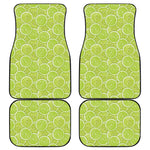 Green Lime Slices Pattern Print Front and Back Car Floor Mats