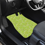 Green Lime Slices Pattern Print Front and Back Car Floor Mats