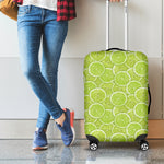 Green Lime Slices Pattern Print Luggage Cover