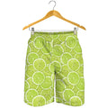 Green Lime Slices Pattern Print Men's Shorts