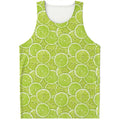 Green Lime Slices Pattern Print Men's Tank Top