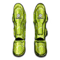 Green Lime Slices Pattern Print Muay Thai Shin Guards