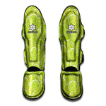 Green Lime Slices Pattern Print Muay Thai Shin Guard