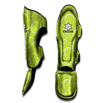 Green Lime Slices Pattern Print Muay Thai Shin Guard