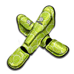 Green Lime Slices Pattern Print Muay Thai Shin Guard