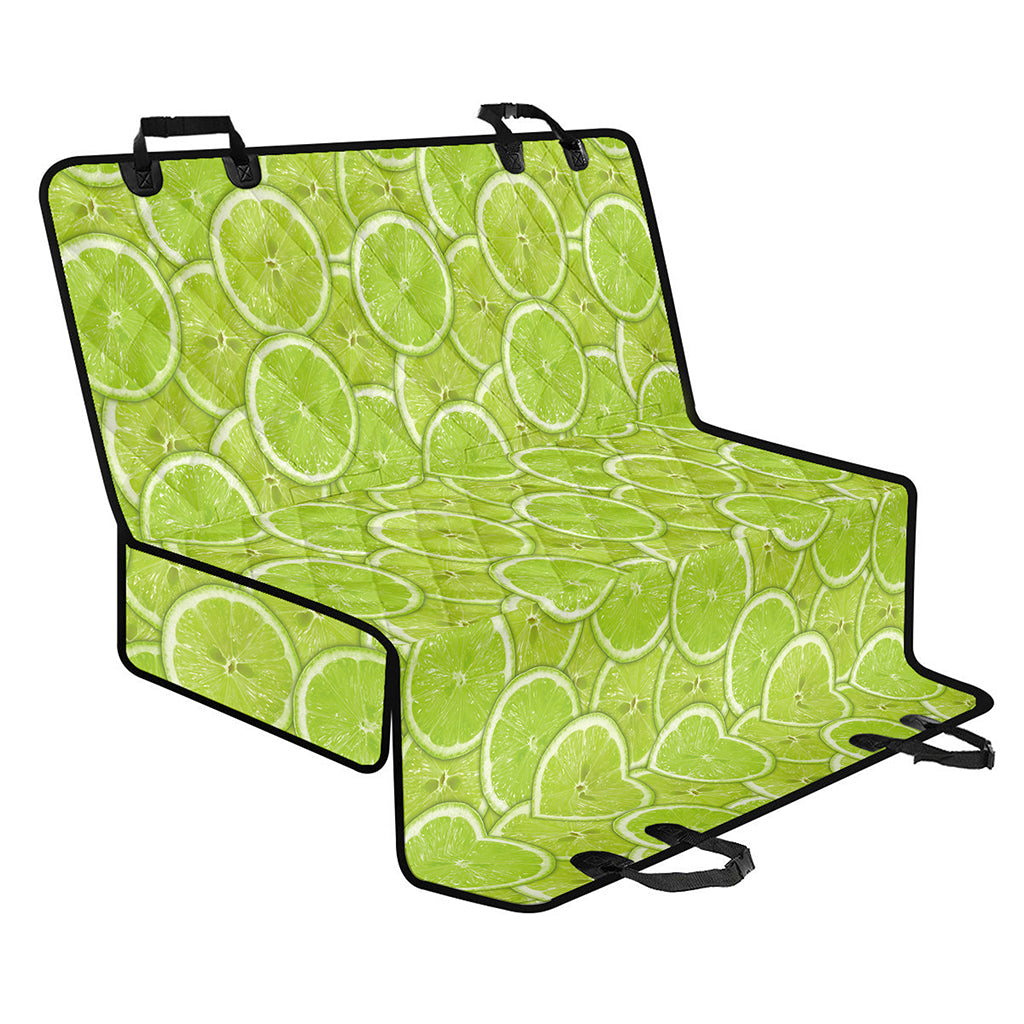 Green Lime Slices Pattern Print Pet Car Back Seat Cover