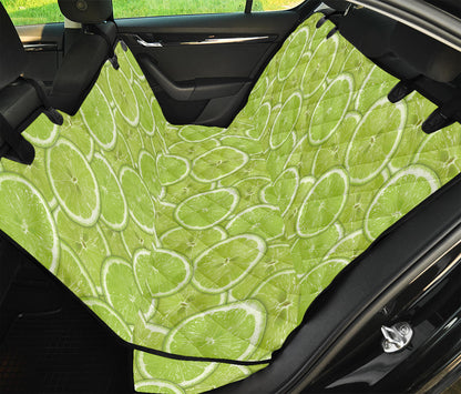 Green Lime Slices Pattern Print Pet Car Back Seat Cover