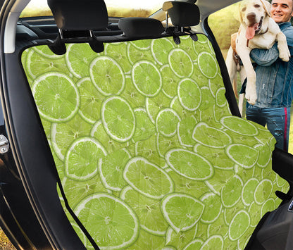 Green Lime Slices Pattern Print Pet Car Back Seat Cover