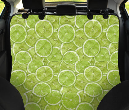 Green Lime Slices Pattern Print Pet Car Back Seat Cover