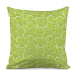Green Lime Slices Pattern Print Pillow Cover
