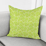 Green Lime Slices Pattern Print Pillow Cover