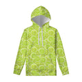 Green Lime Slices Pattern Print Pullover Hoodie