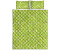 Green Lime Slices Pattern Print Quilt Bed Set