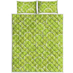 Green Lime Slices Pattern Print Quilt Bed Set
