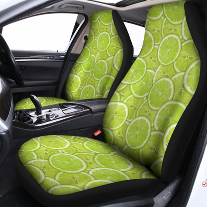 Green Lime Slices Pattern Print Universal Fit Car Seat Covers