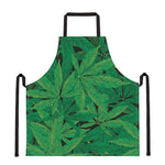 Green Marijuana Leaf Print Apron