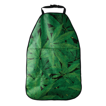 Green Marijuana Leaf Print Car Seat Organizers
