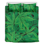 Green Marijuana Leaf Print Duvet Cover Bedding Set