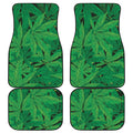 Green Marijuana Leaf Print Front and Back Car Floor Mats