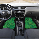 Green Marijuana Leaf Print Front and Back Car Floor Mats