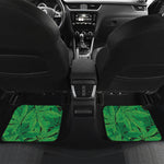Green Marijuana Leaf Print Front and Back Car Floor Mats