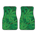 Green Marijuana Leaf Print Front Car Floor Mats