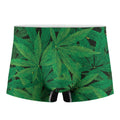 Green Marijuana Leaf Print Men's Boxer Briefs