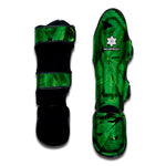 Green Marijuana Leaf Print Muay Thai Shin Guard