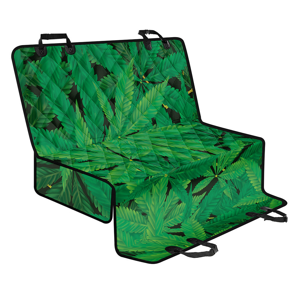 Green Marijuana Leaf Print Pet Car Back Seat Cover