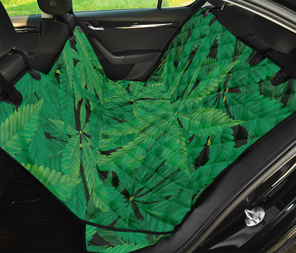 Green Marijuana Leaf Print Pet Car Back Seat Cover