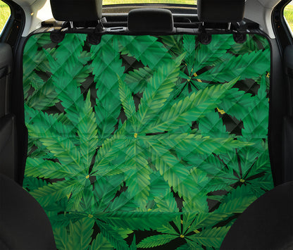 Green Marijuana Leaf Print Pet Car Back Seat Cover
