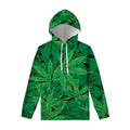 Green Marijuana Leaf Print Pullover Hoodie