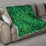 Green Marijuana Leaf Print Quilt