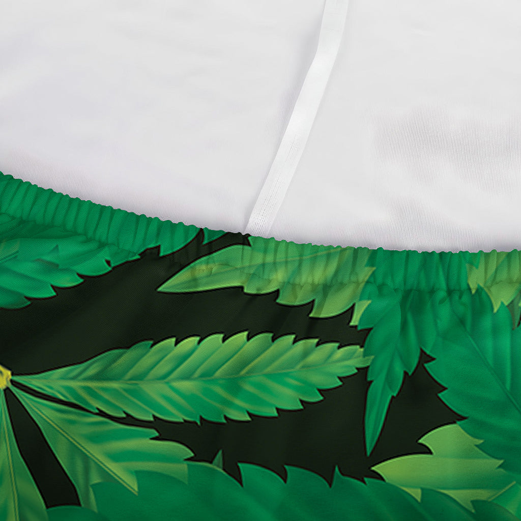 Green Marijuana Leaf Print Sofa Cover