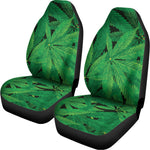 Green Marijuana Leaf Print Universal Fit Car Seat Covers